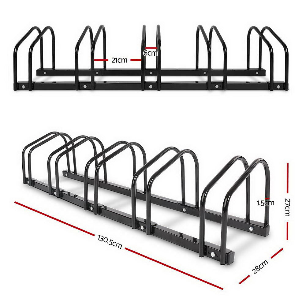 Weisshorn 5-Bike Storage Rack Freestanding Black