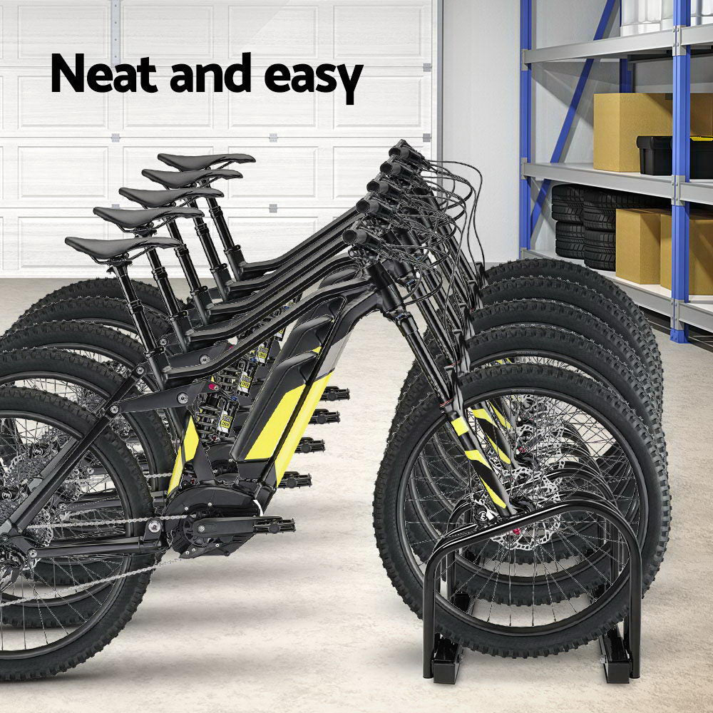 Weisshorn 5-Bike Storage Rack Freestanding Black