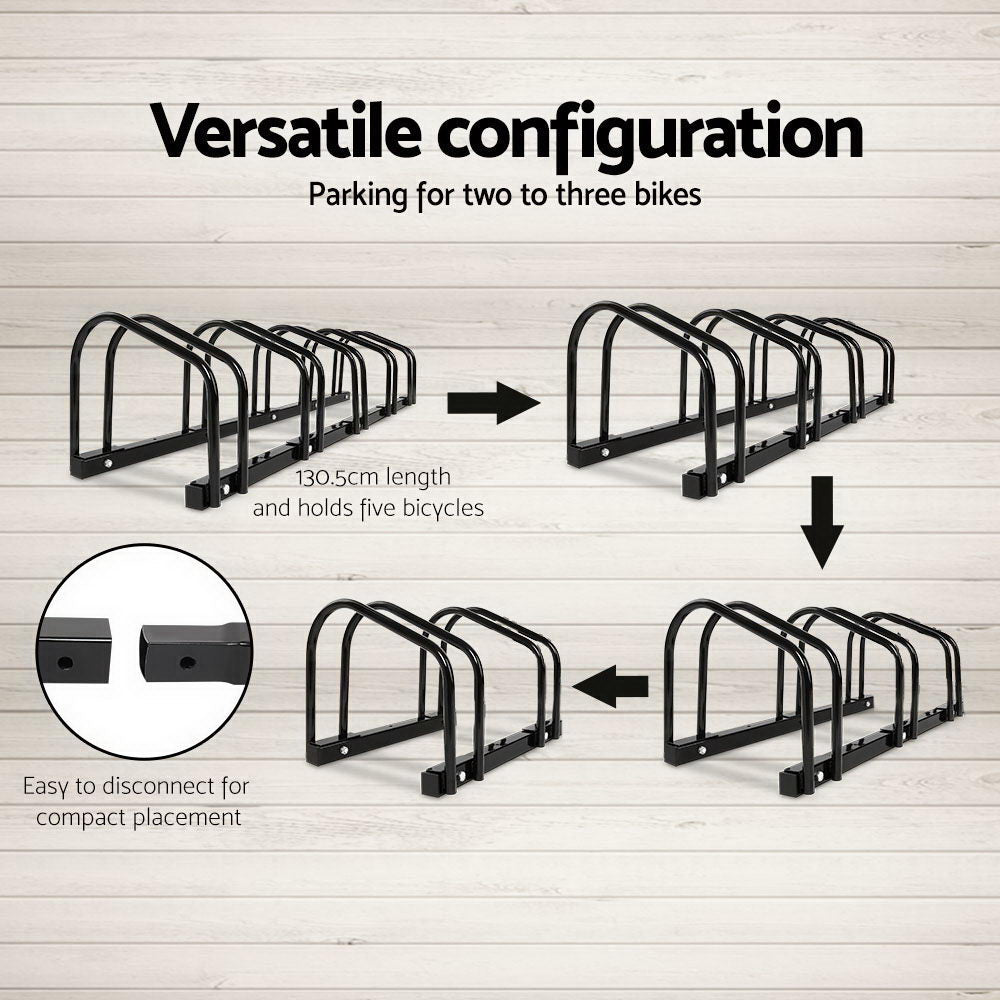 Weisshorn 5-Bike Storage Rack Freestanding Black