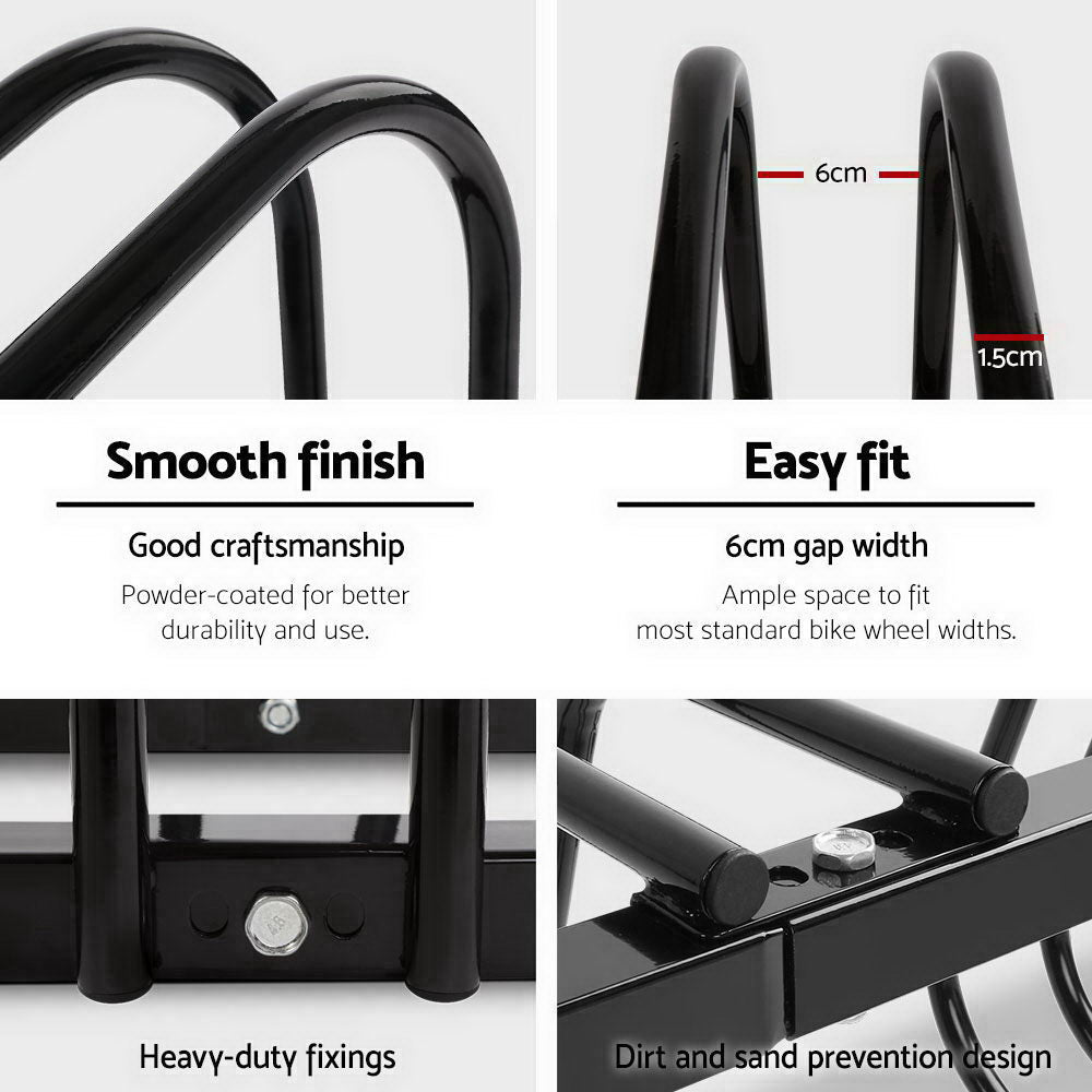 Weisshorn 5-Bike Storage Rack Freestanding Black
