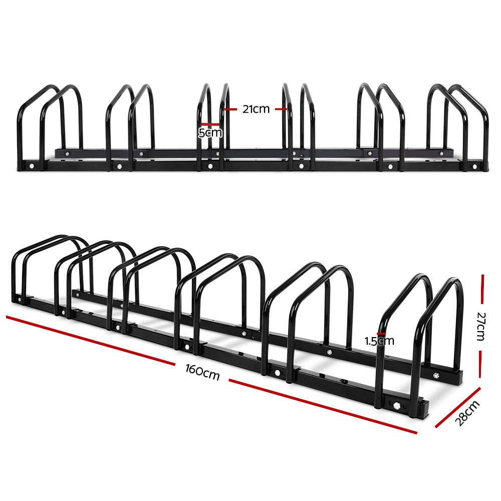 Weisshorn 6-Bike Rack Freestanding Storage Holder Black