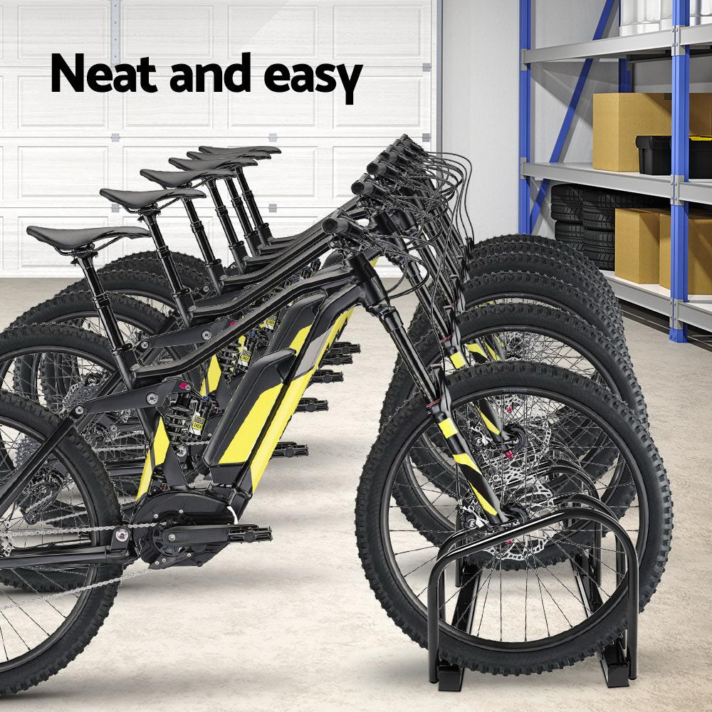 Weisshorn 6-Bike Rack Freestanding Storage Holder Black