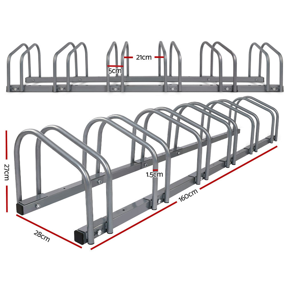 Weisshorn 6-Bike Stand Rack Bicycle Storage Silver