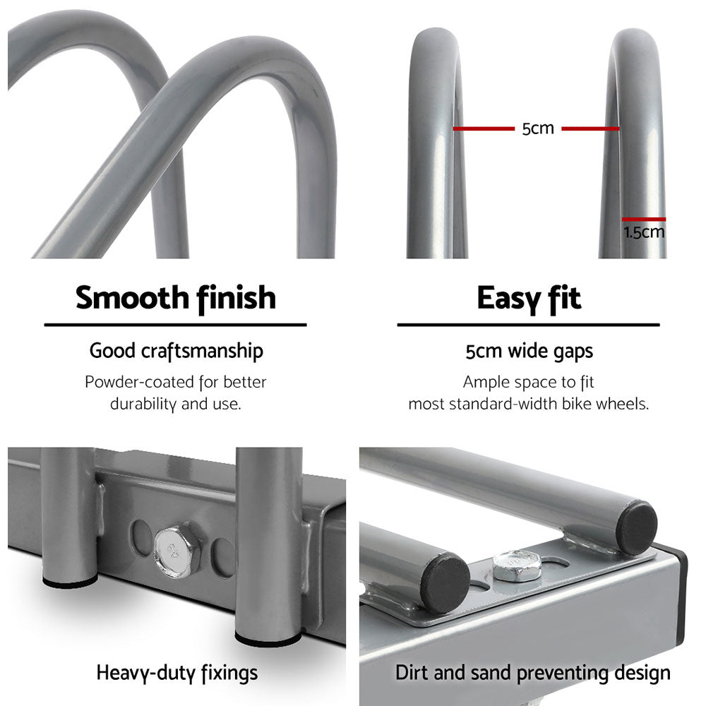 Weisshorn 6-Bike Stand Rack Bicycle Storage Silver