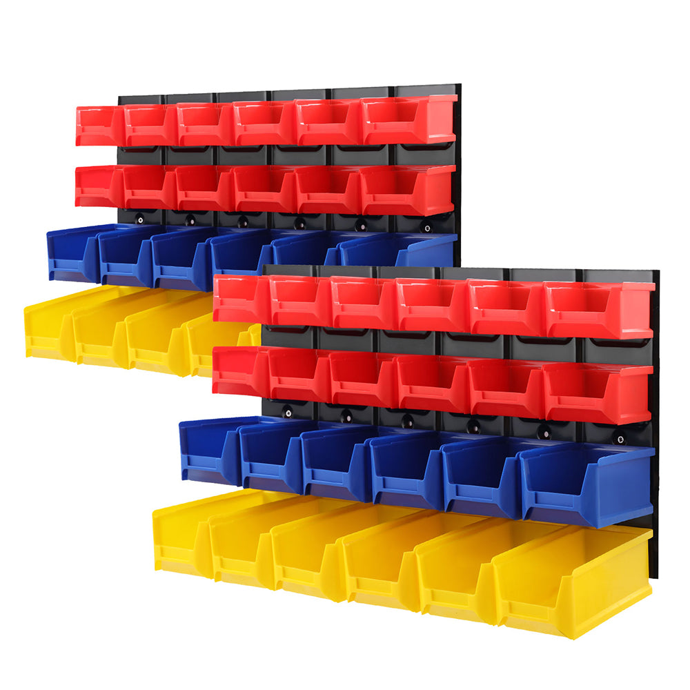 Giantz 48-Bin Wall-Mounted Storage Rack Peg Board