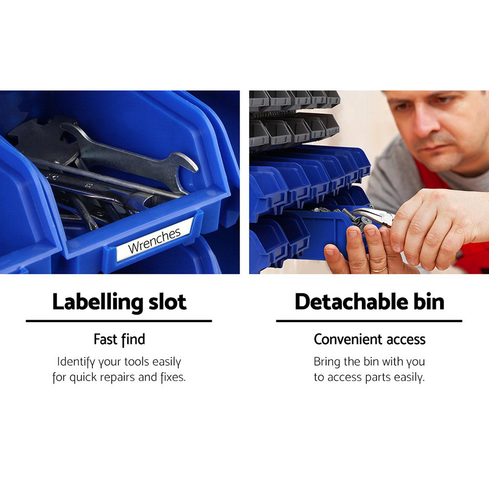 Giantz 30-Bin Wall Mounted Storage Rack Industrial Shelving