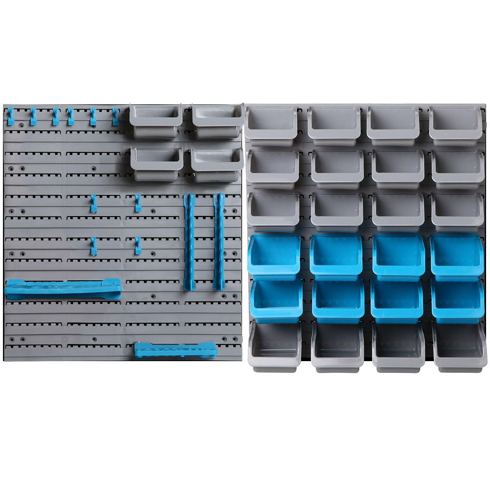 Giantz 44 Piece Wall Mounted Storage Bin Rack with Peg Board