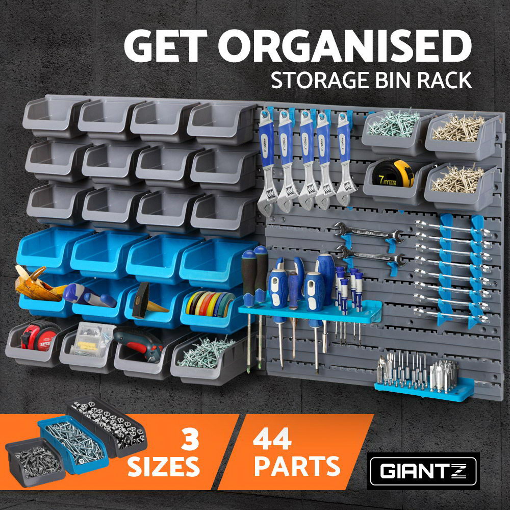 Giantz 44-Piece Wall Mounted Storage Rack Peg Board