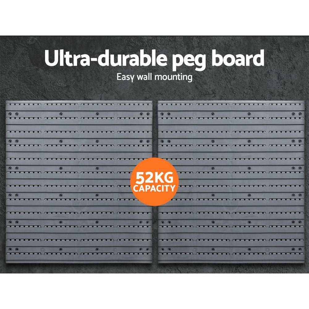 Giantz 44-Piece Wall Mounted Storage Rack Peg Board