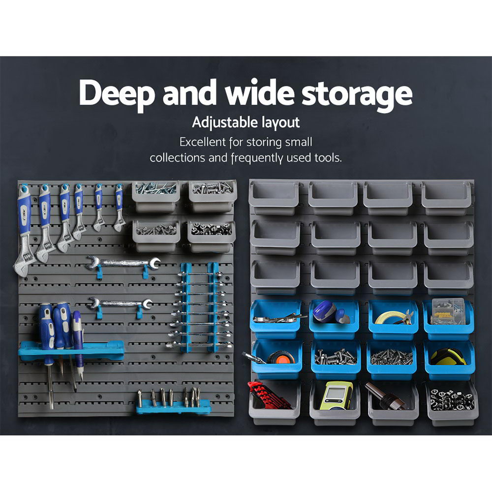 Giantz 44-Piece Wall Mounted Storage Rack Peg Board