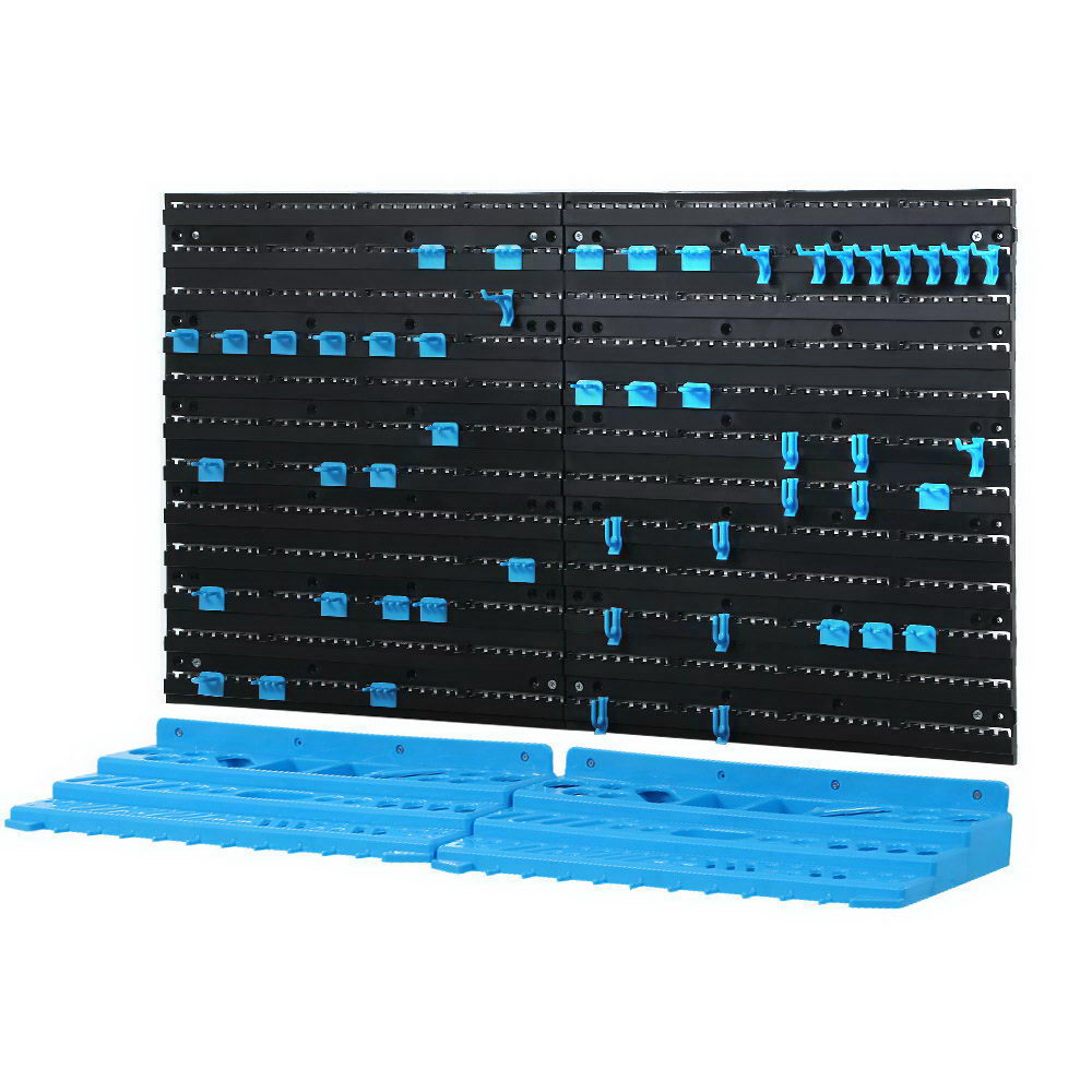 Giantz 54-Bin Wall-Mounted Tool Storage Rack Blue/Black