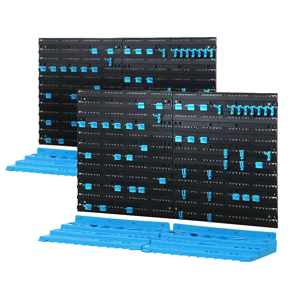 Giantz 108-Bin Wall-Mounted Storage Rack Blue/Black