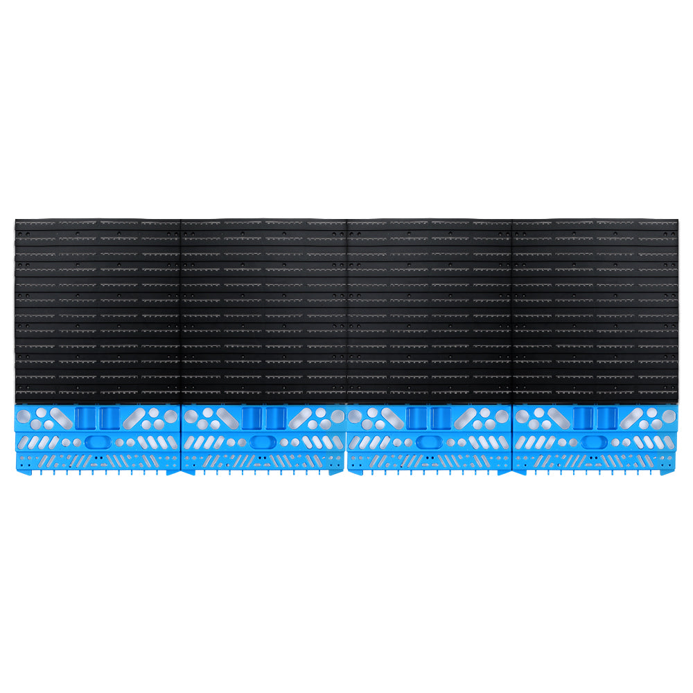Giantz 108-Bin Wall-Mounted Storage Rack Blue/Black