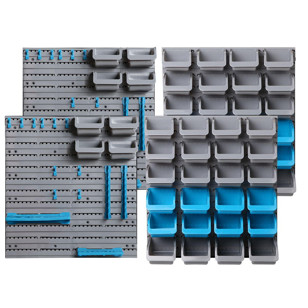 Giantz 88-Piece Wall Mounted Storage Bin Rack Industrial Shelving