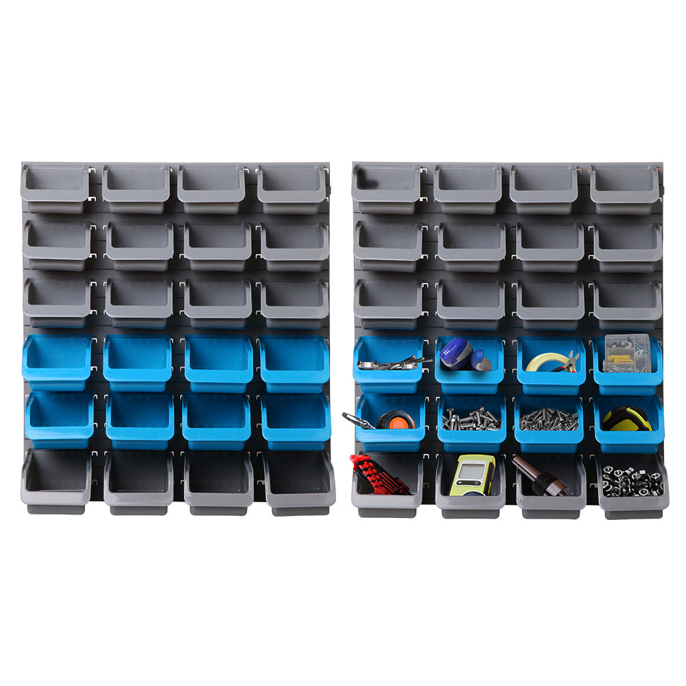 Giantz 48-Bin Wall-Mounted Storage Rack Steel Board