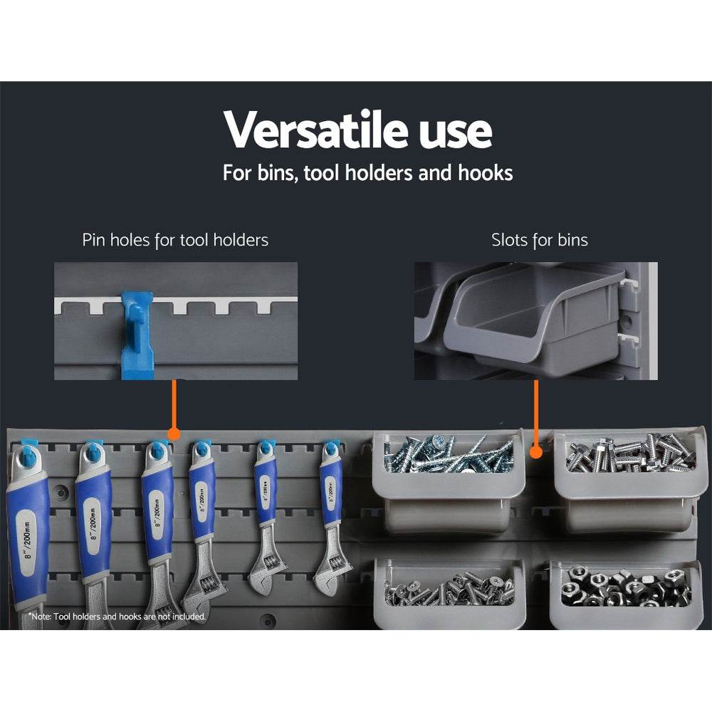 Giantz 48-Bin Wall-Mounted Storage Rack Steel Board