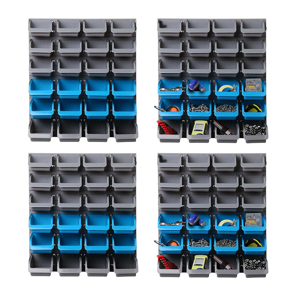 Giantz 96 Piece Wall Mounted Tool Storage Bin Rack