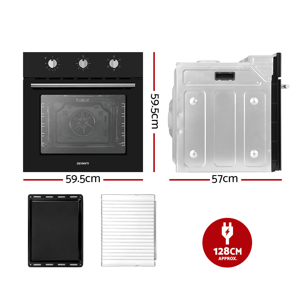 Devanti 60cm Electric Wall Oven Stainless Steel