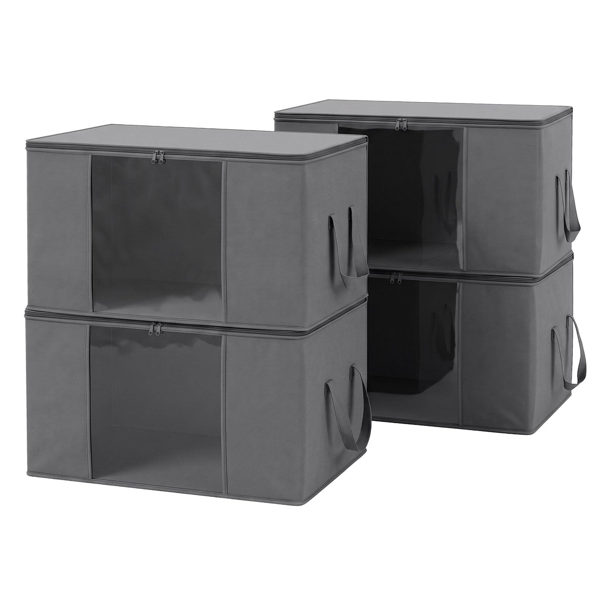 Artiss Blanket Storage Bags Box X4 Clothes Quilt Container 84L Organiser Grey