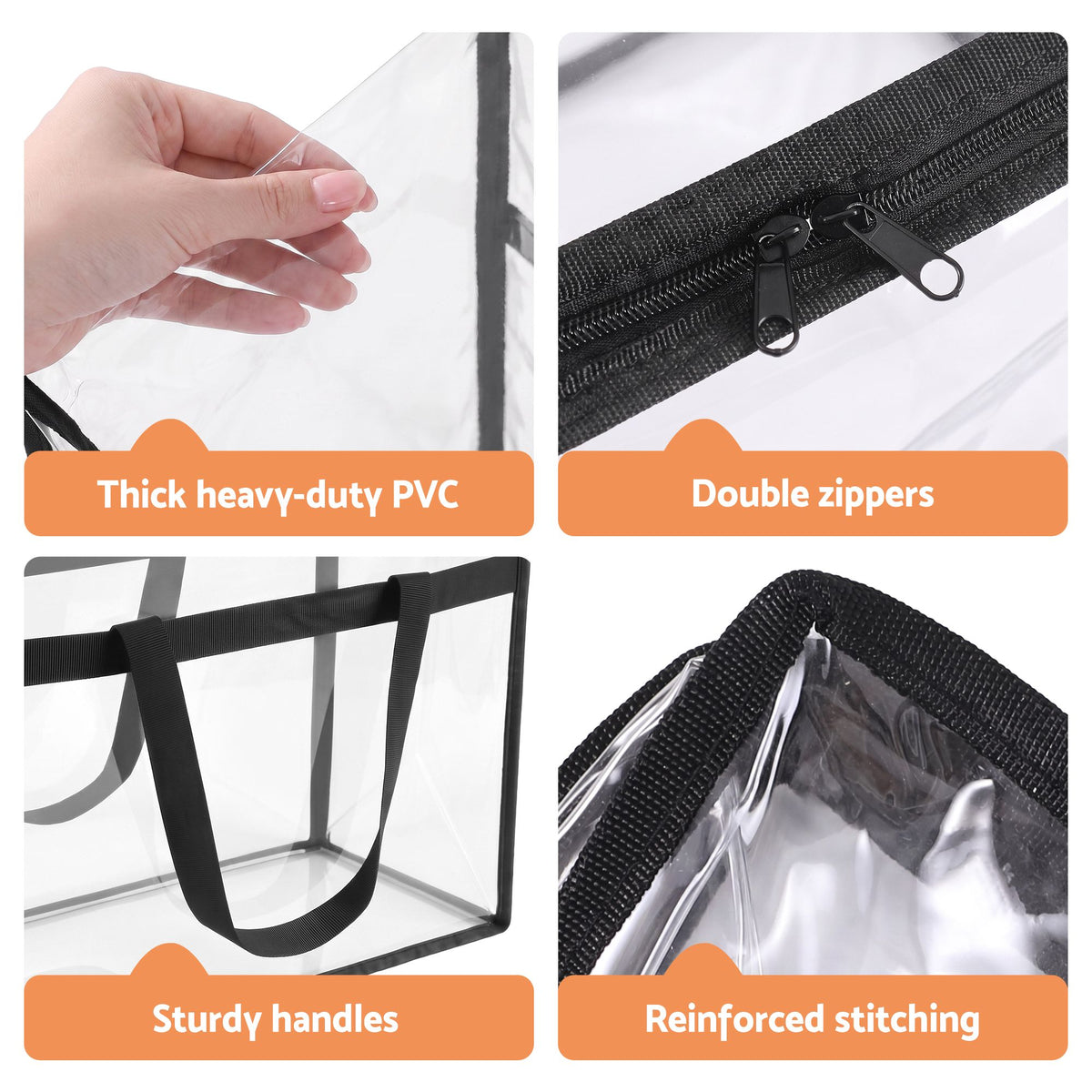 Artiss Blanket Storage Bags 4Pcs 40L PVC Box Clothes Doona Moving Organiser