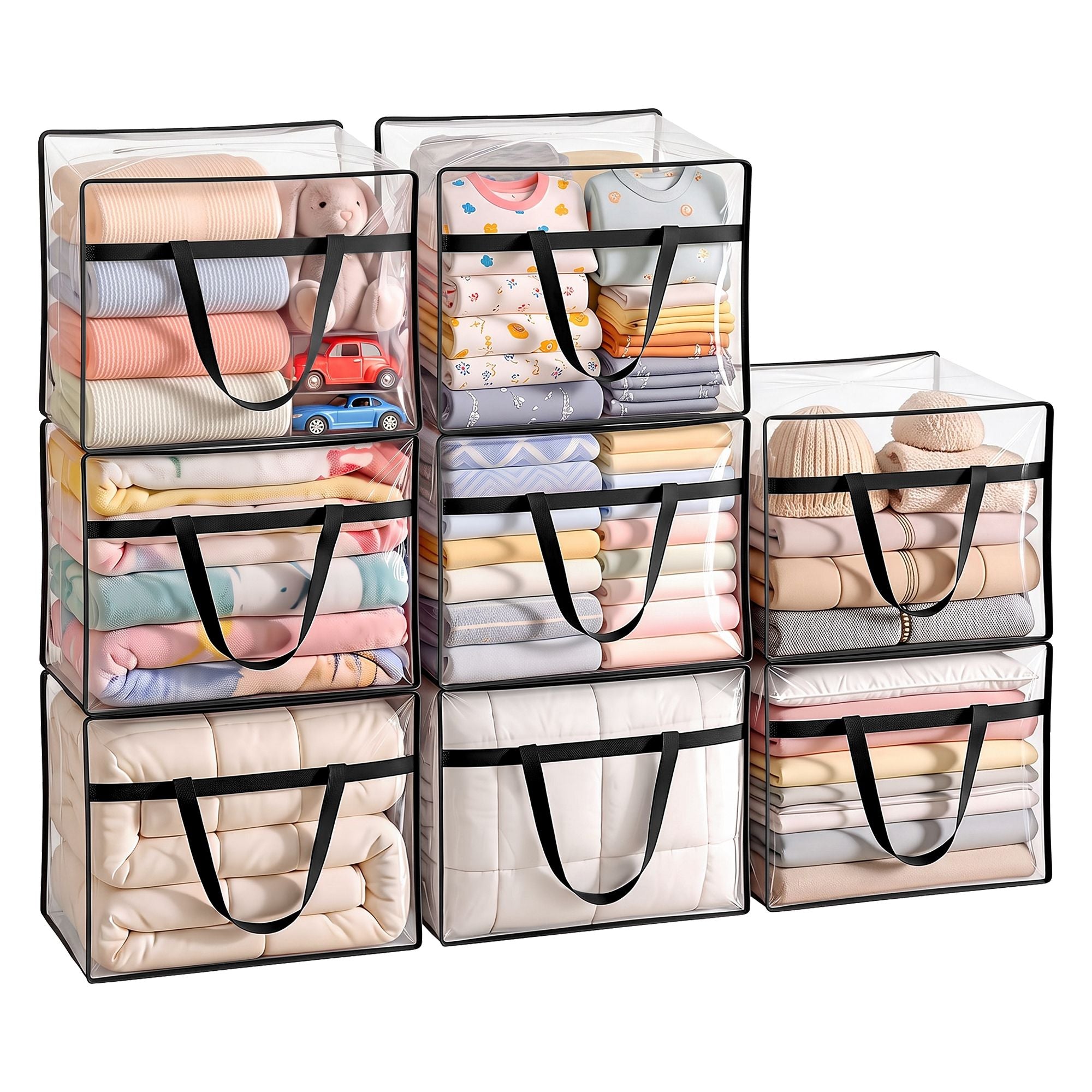 Artiss Blanket Storage Bags 8Pcs 40L PVC Box Clothes Doona Moving Organiser