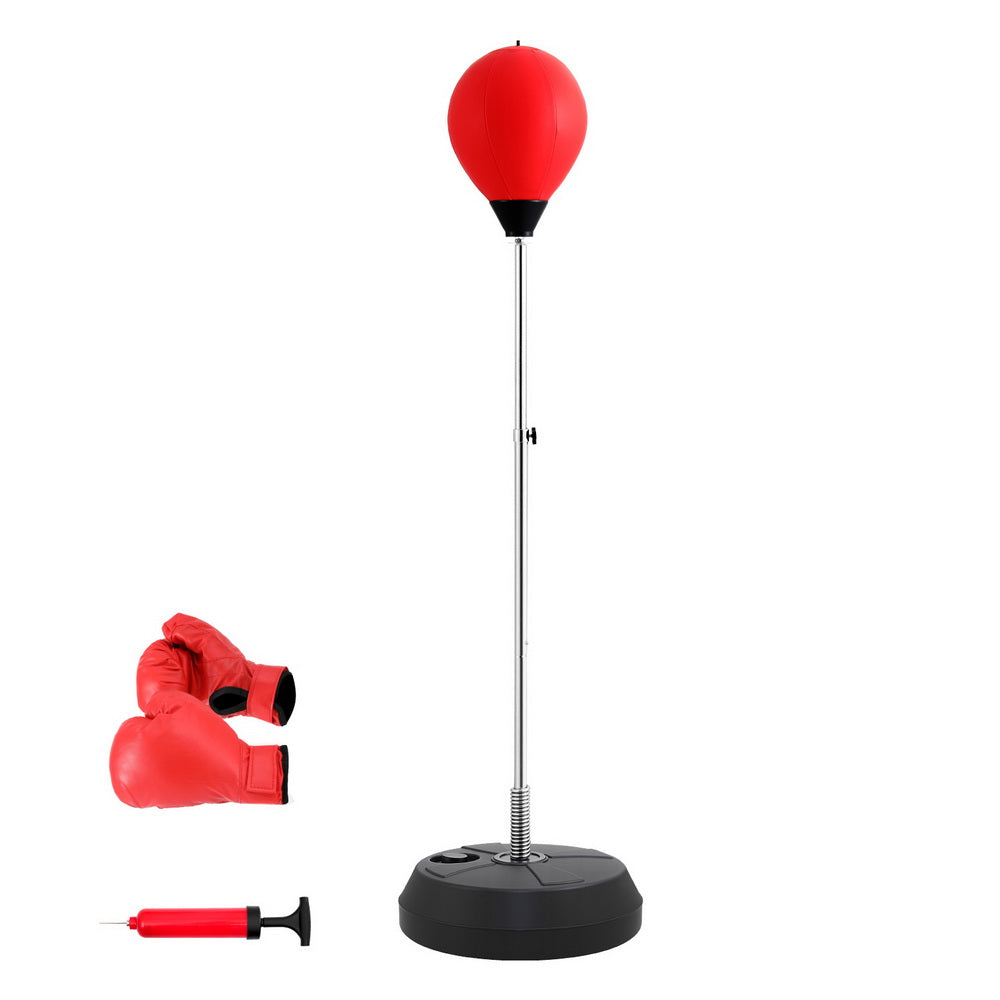 Everfit 150cm Freestanding Punching Bag Stand Adjustable Red/Black with Gloves
