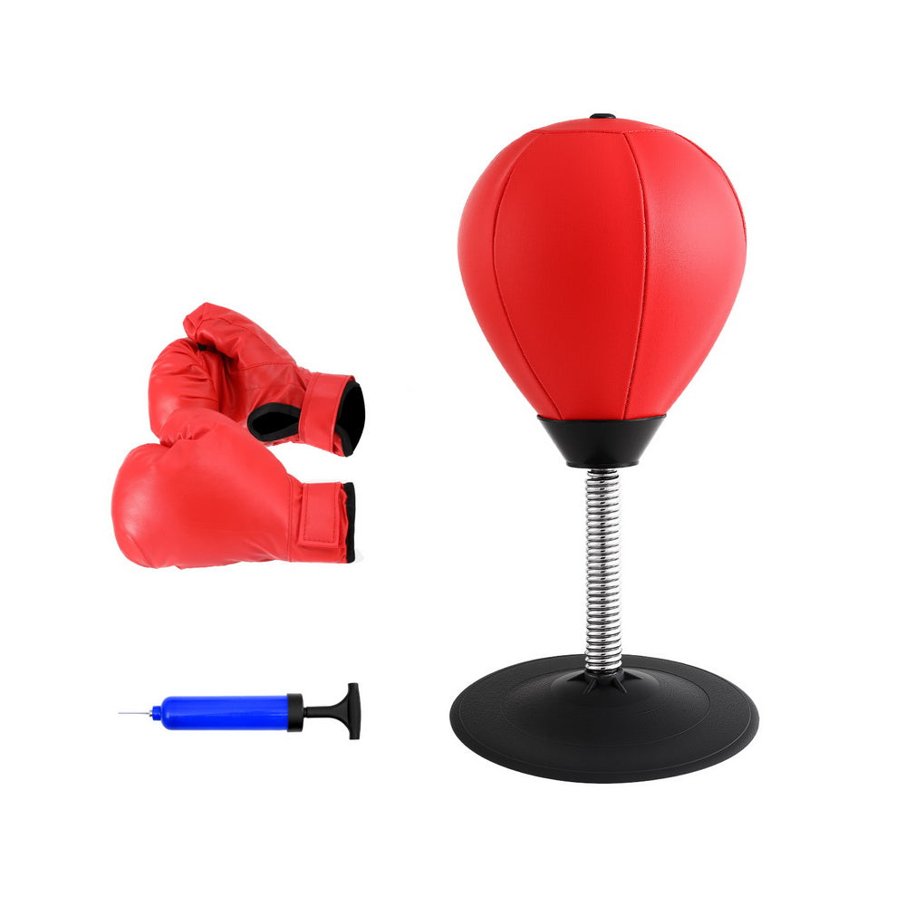 Everfit Desktop Punching Bag Set Red/Black with Pump