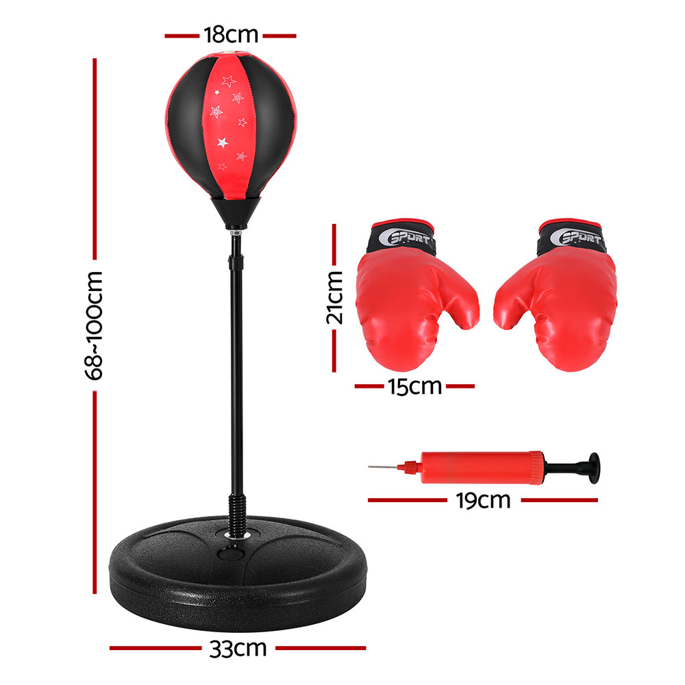 Everfit Kids Boxing Bag Stand Set Adjustable Height Gloves Pump