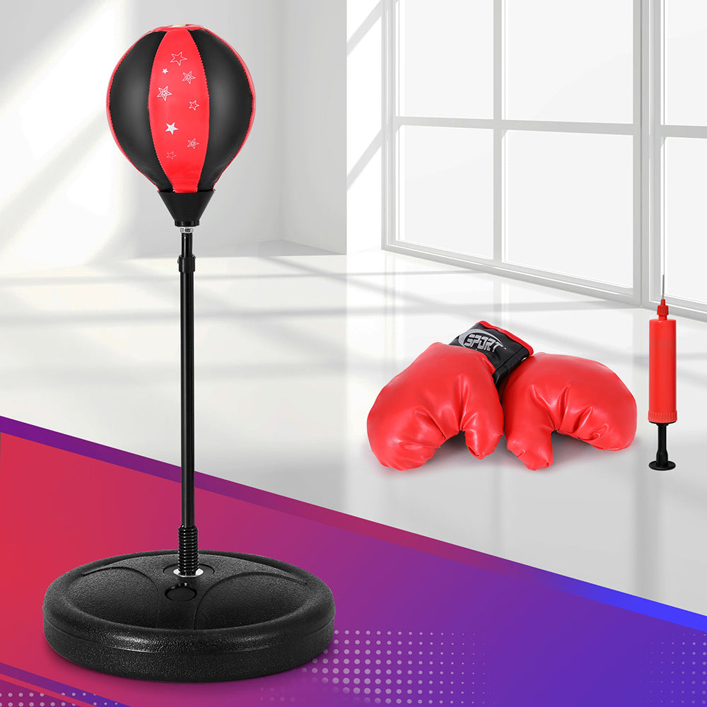 Everfit Kids Boxing Bag Stand Set Adjustable Height Gloves Pump