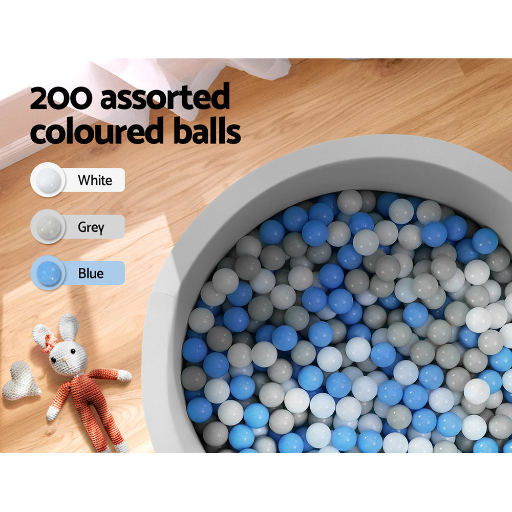 Keezi 90cm Kids Ball Pit Ocean Foam Play Pool Grey