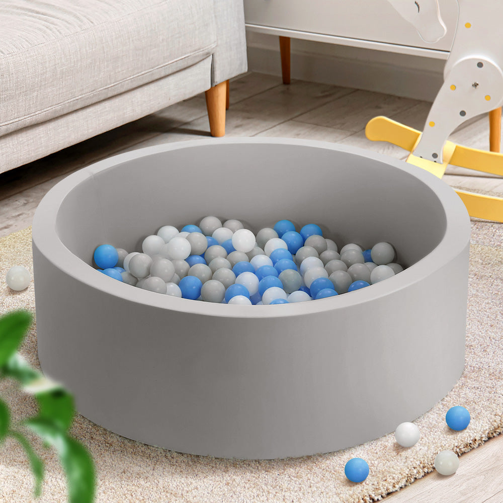 Keezi 90cm Kids Ball Pit Ocean Foam Play Pool Grey