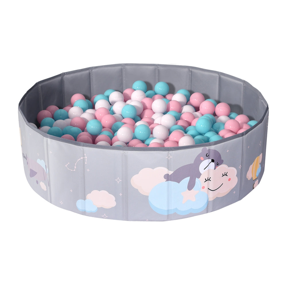 Keezi Toddler Ball Pit Foldable Playhouse Grey