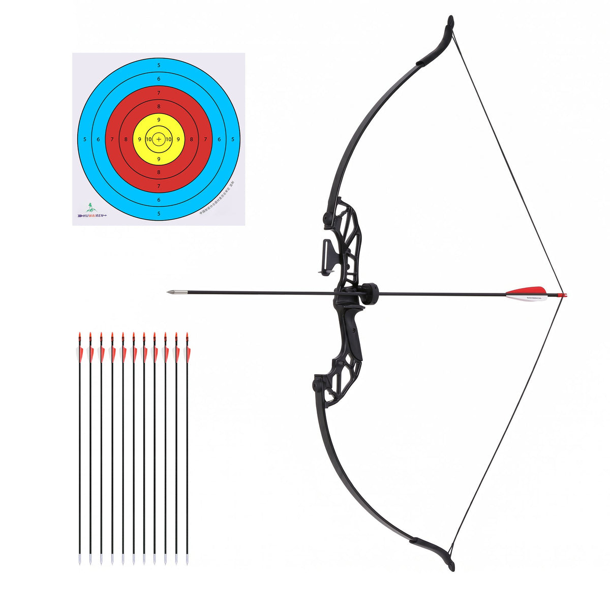 Everfit 55lbs Recurve Takedown Archery Bow and Arrow Set Red