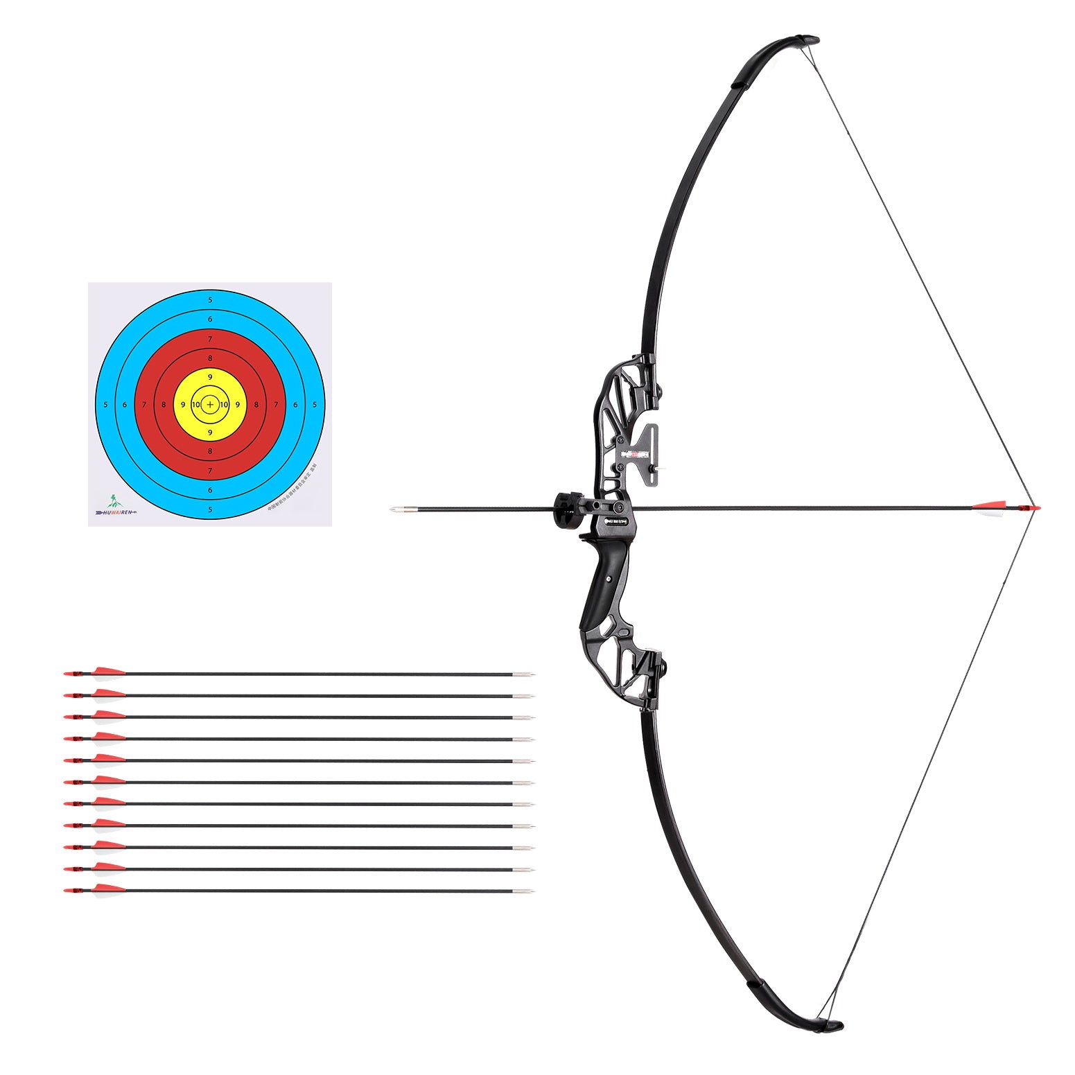 Everfit 55lbs Recurve Takedown Bow Arrow Set Beginner Archery Red