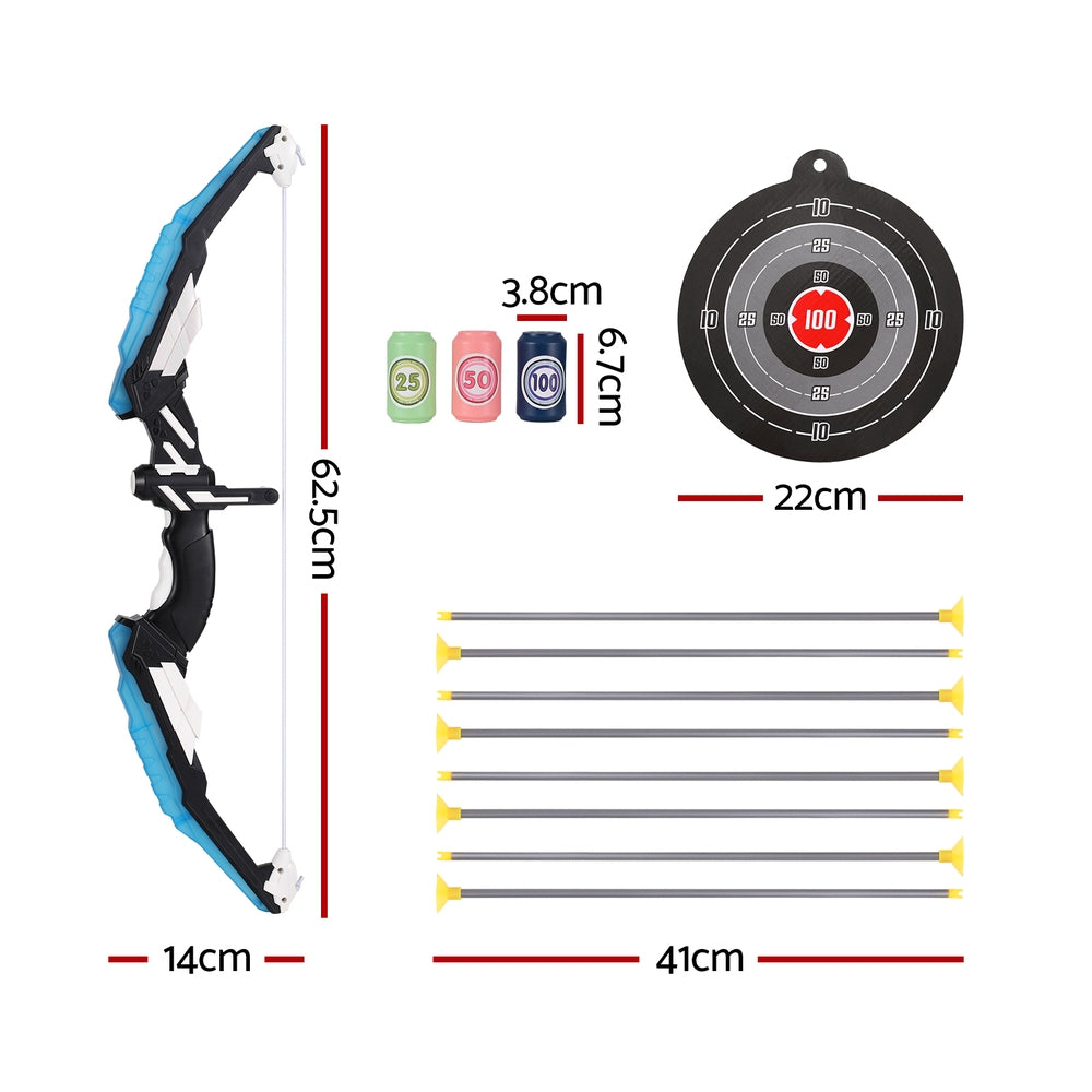 Keezi Kids Archery Set LED Bow and Arrow Blue/Black