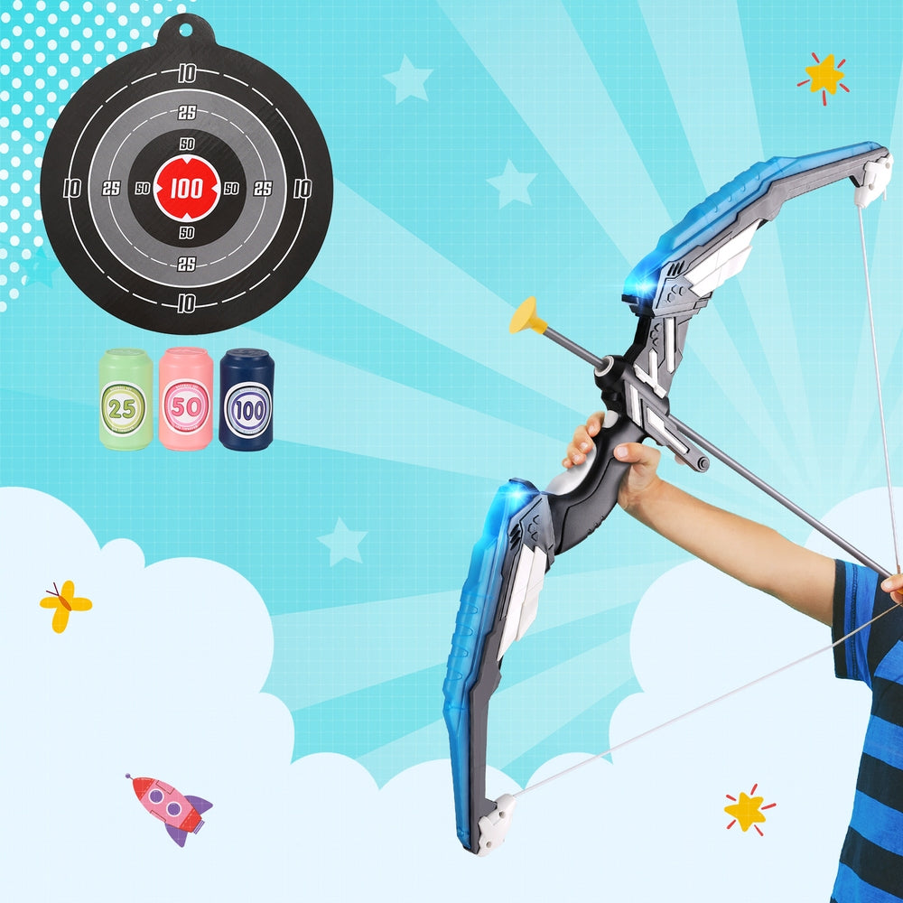 Keezi Kids Archery Set LED Bow and Arrow Blue/Black