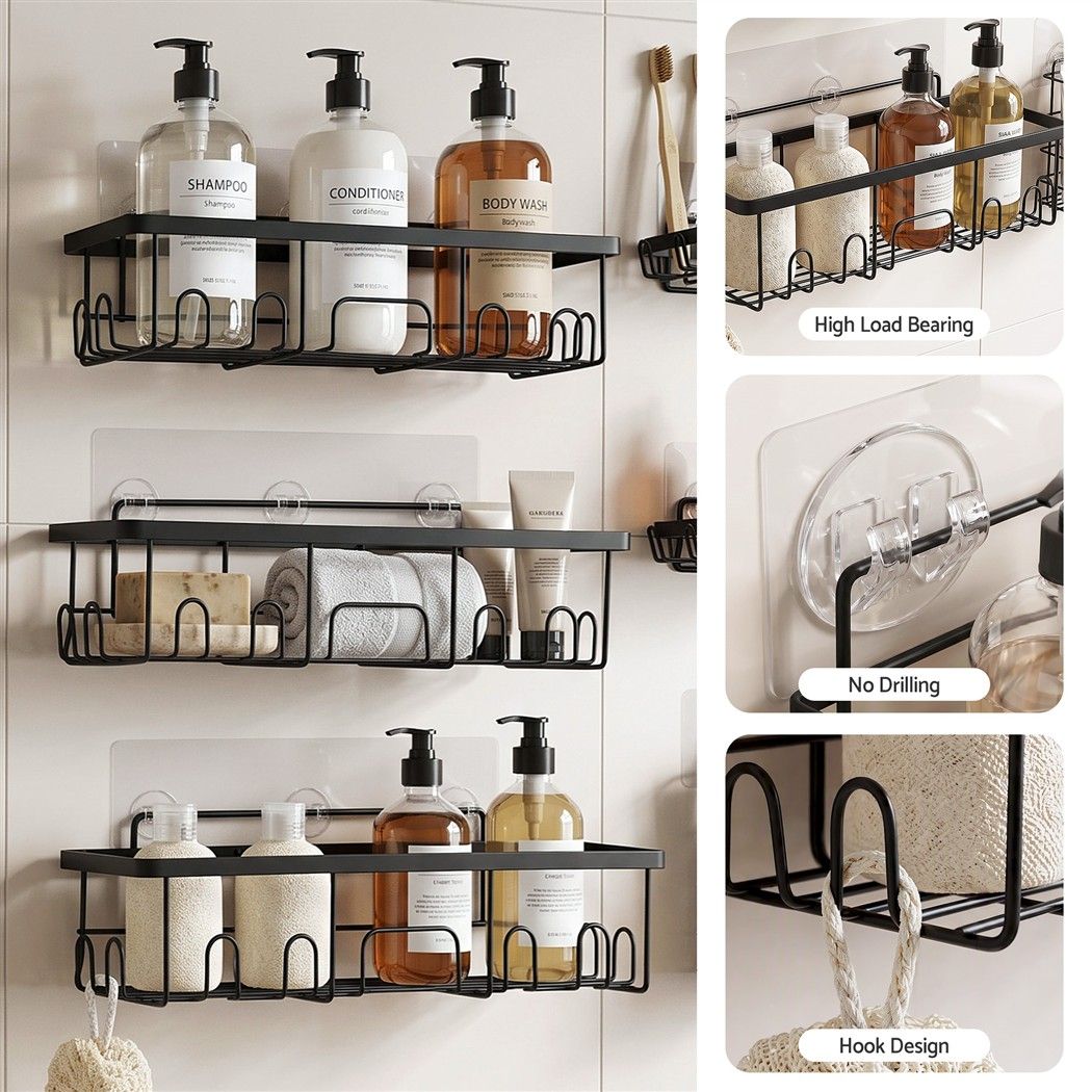 Artiss Shower Caddy Metal Bathroom Organiser Rust Resistant 6 Pack