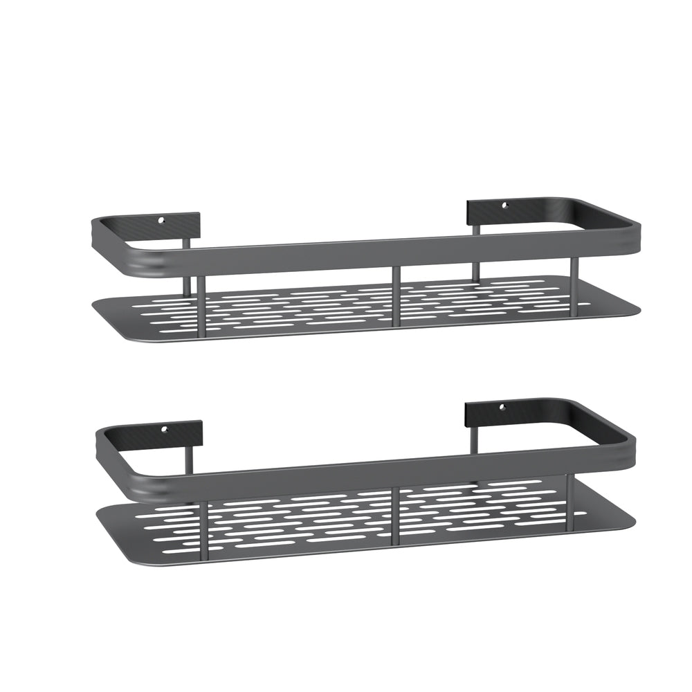 Cefito Bathroom Shelf Storage Rack Light Grey 2-Pack