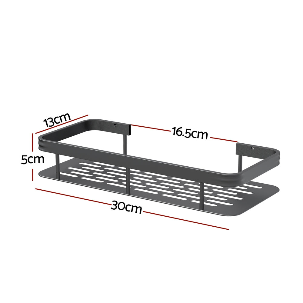 Cefito Bathroom Shelf Storage Rack Light Grey 2-Pack
