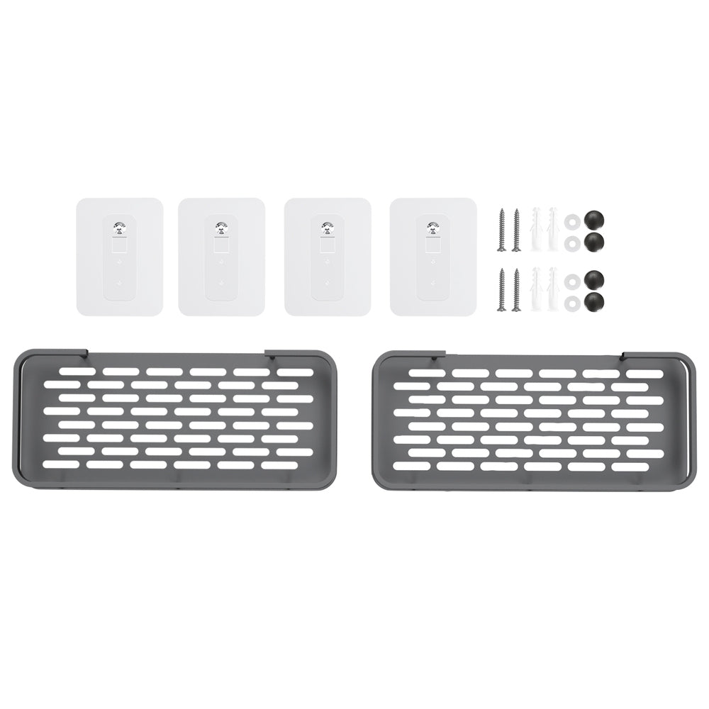 Cefito Bathroom Shelf Storage Rack Light Grey 2-Pack