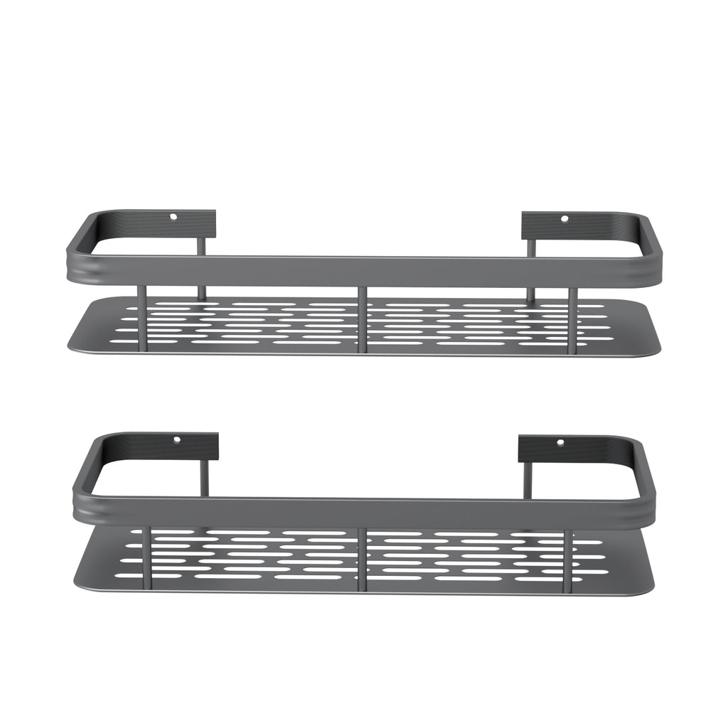 Cefito Bathroom Shelf Storage Rack Light Grey 2-Pack