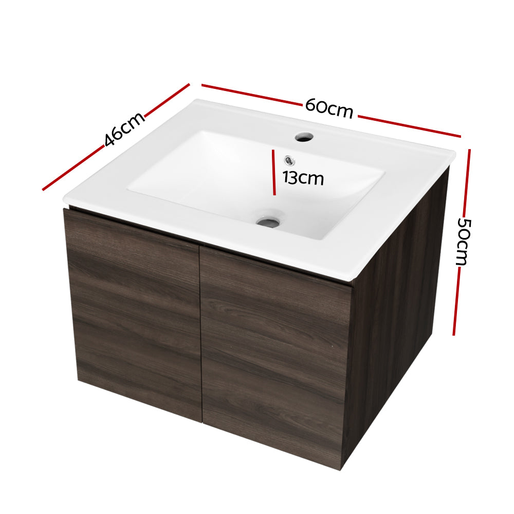 Cashell 600mm Vanity Unit with Basin Walnut