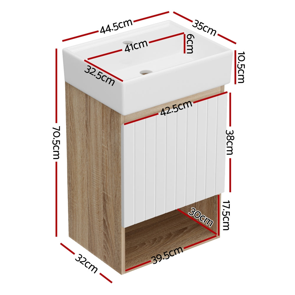 Cefito 445mm Wall Hung Bathroom Vanity White