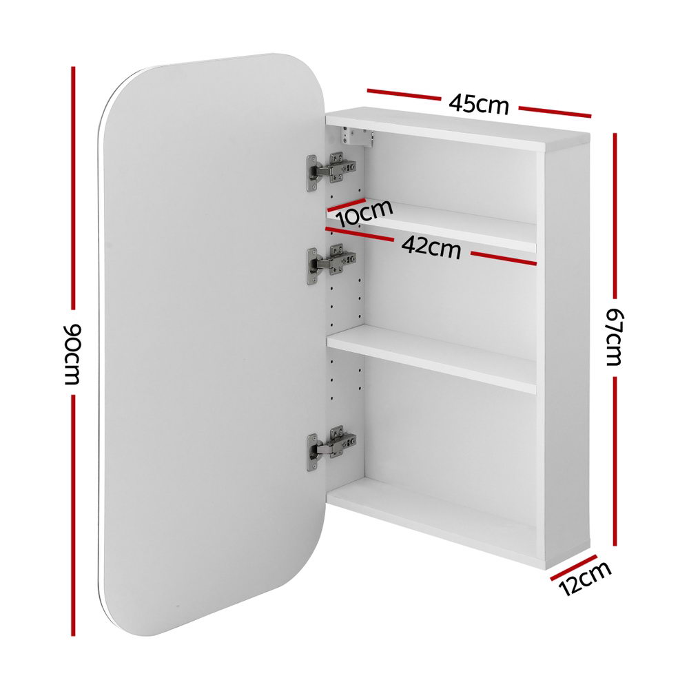 Cefito 450x900mm Oval Mirror Cabinet Wall Hung White