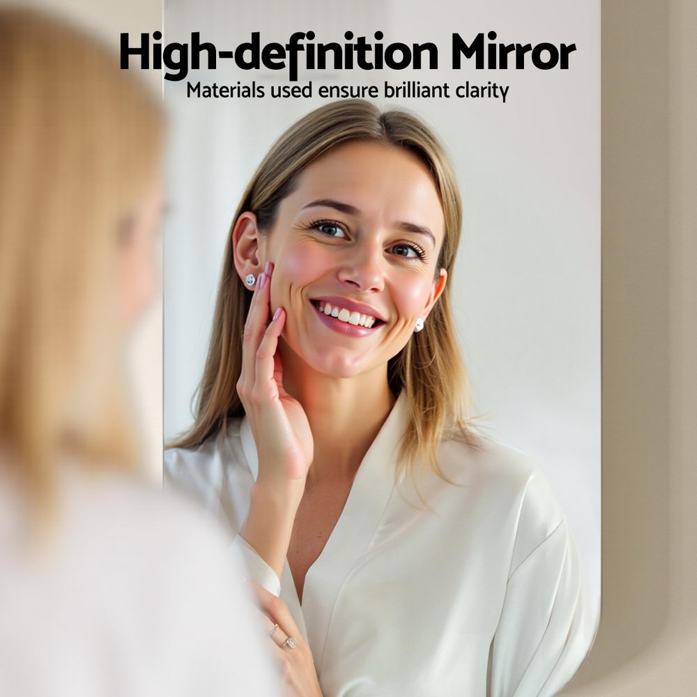 Cefito 450x900mm Oval Mirror Cabinet Wall Hung White