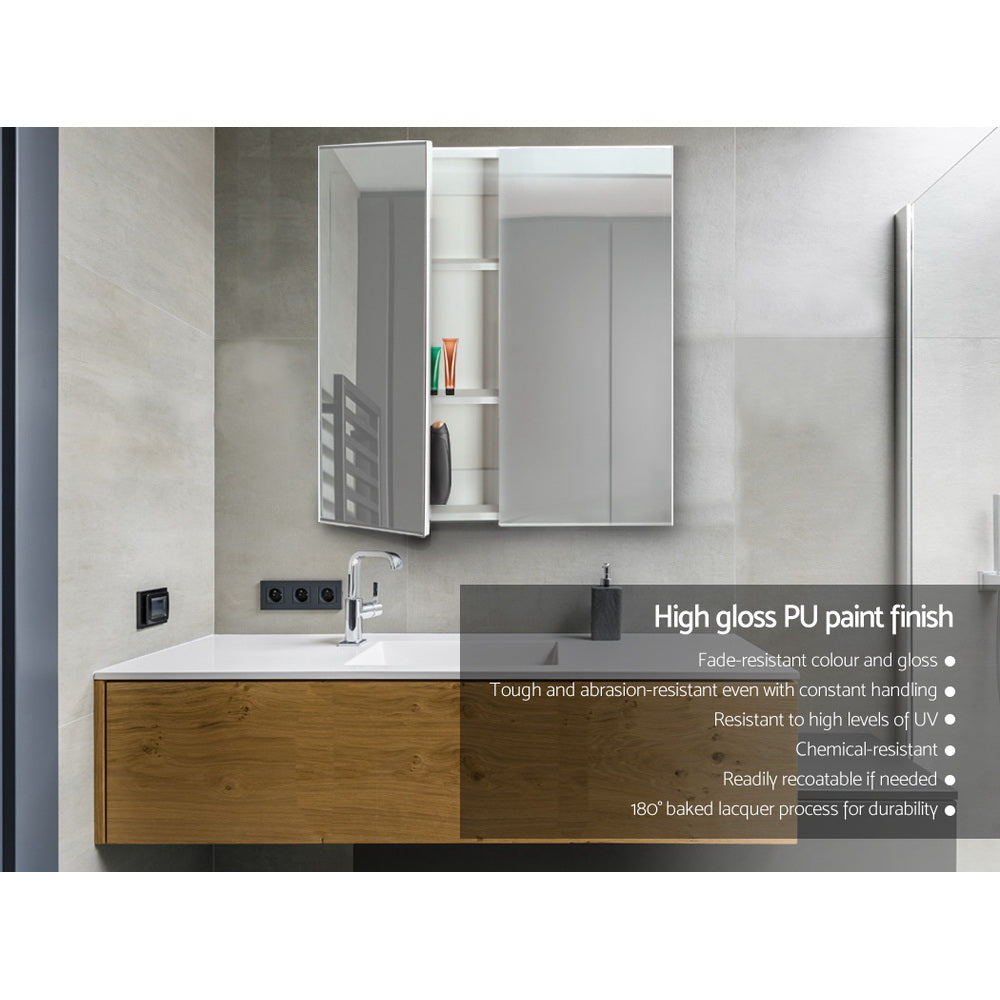 Cefito 600x720mm Bathroom Mirror Cabinet White