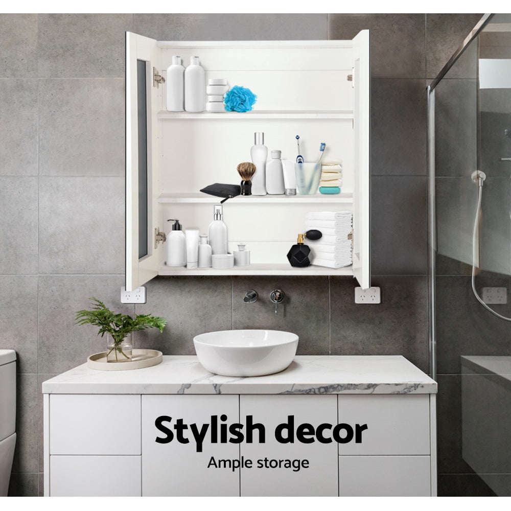 Cefito 600x720mm Bathroom Mirror Cabinet White