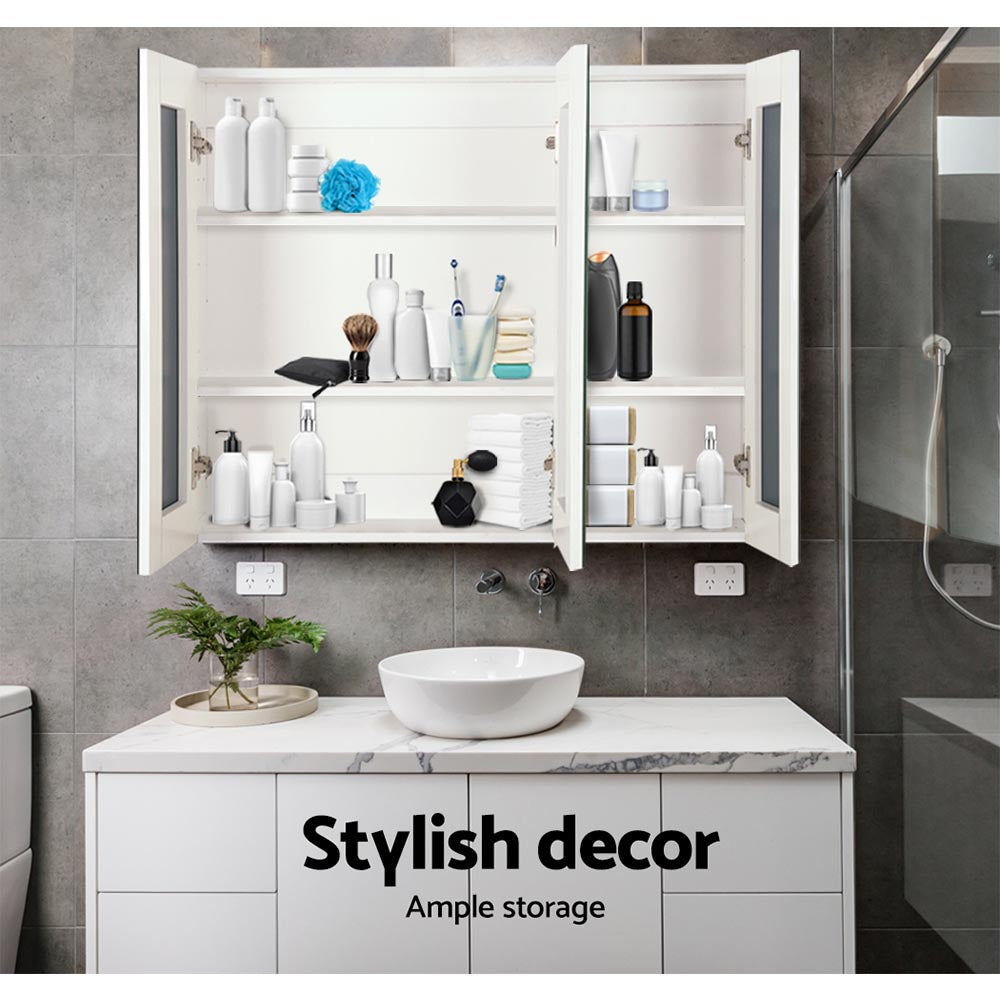 Cefito Bathroom Vanity Mirror Cabinet Storage White