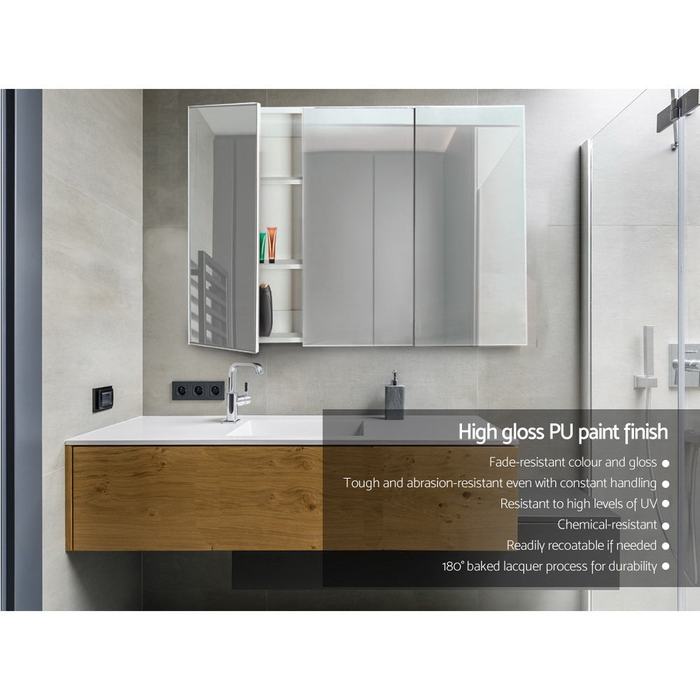 Cefito 1200x720mm Bathroom Mirror Cabinet White