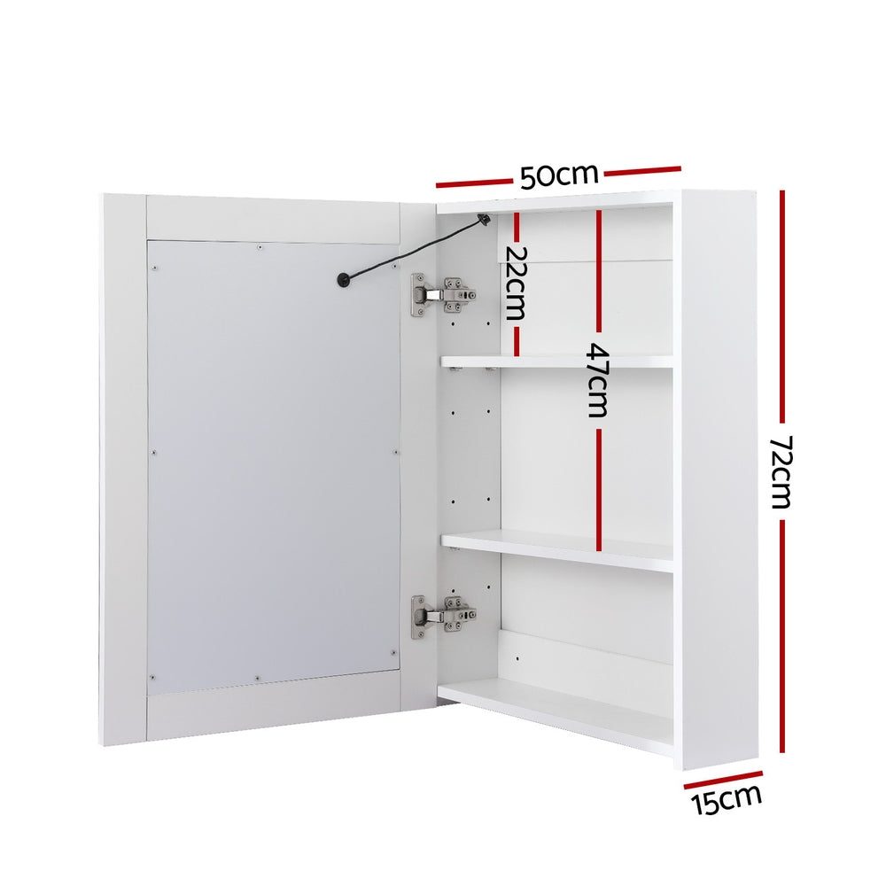 Cefito LED Bathroom Mirror Cabinet 50x72cm White